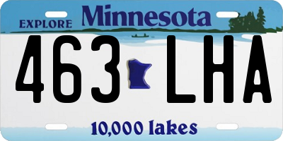 MN license plate 463LHA