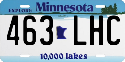MN license plate 463LHC
