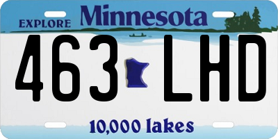 MN license plate 463LHD