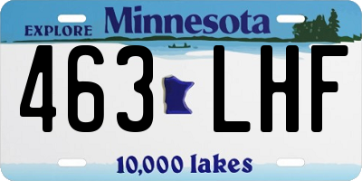 MN license plate 463LHF