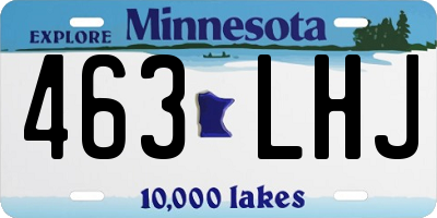 MN license plate 463LHJ