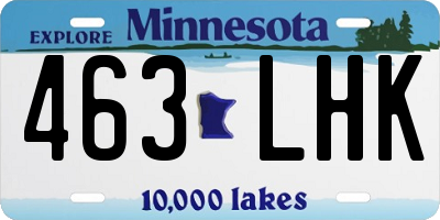 MN license plate 463LHK