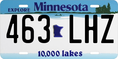 MN license plate 463LHZ