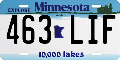 MN license plate 463LIF