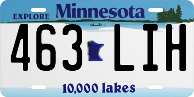 MN license plate 463LIH