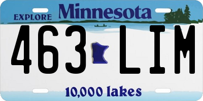 MN license plate 463LIM