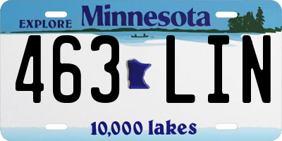 MN license plate 463LIN