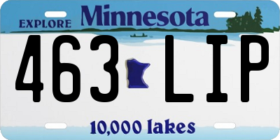 MN license plate 463LIP