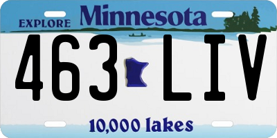 MN license plate 463LIV
