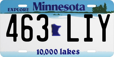 MN license plate 463LIY