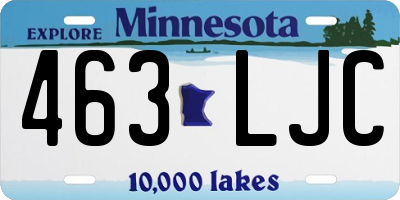 MN license plate 463LJC
