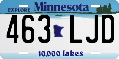 MN license plate 463LJD