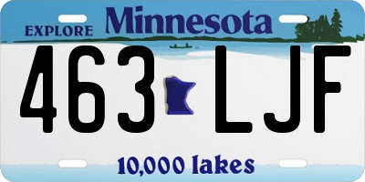 MN license plate 463LJF