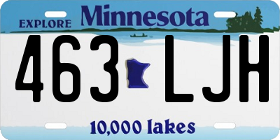 MN license plate 463LJH