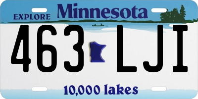 MN license plate 463LJI