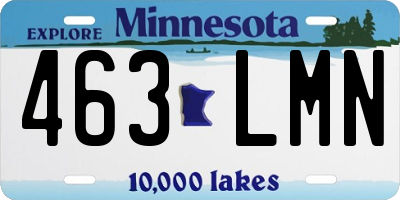 MN license plate 463LMN