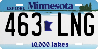 MN license plate 463LNG