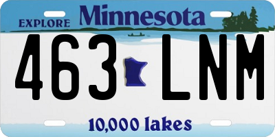 MN license plate 463LNM