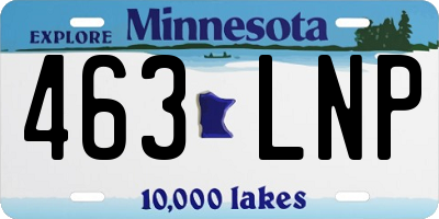 MN license plate 463LNP