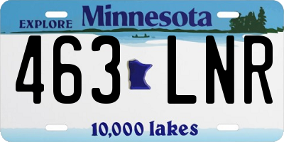 MN license plate 463LNR