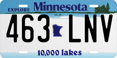 MN license plate 463LNV
