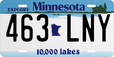MN license plate 463LNY
