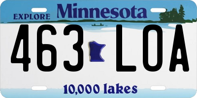 MN license plate 463LOA