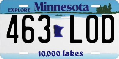 MN license plate 463LOD