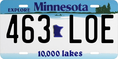 MN license plate 463LOE