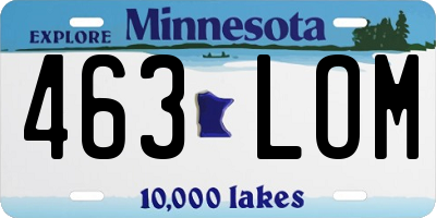 MN license plate 463LOM