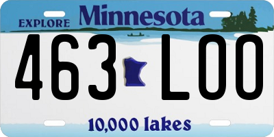 MN license plate 463LOO