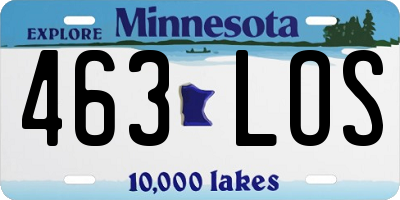 MN license plate 463LOS