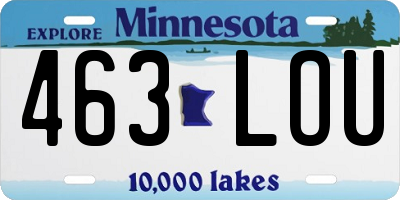 MN license plate 463LOU