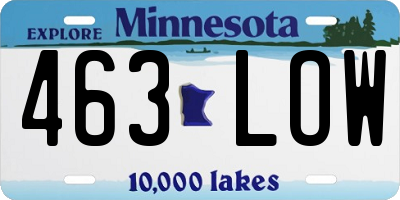 MN license plate 463LOW