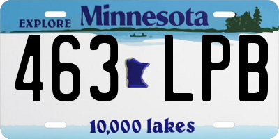 MN license plate 463LPB