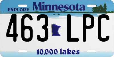 MN license plate 463LPC