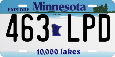 MN license plate 463LPD