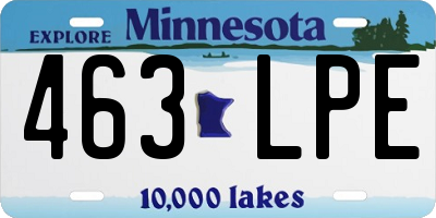 MN license plate 463LPE
