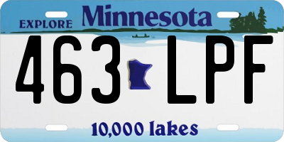 MN license plate 463LPF