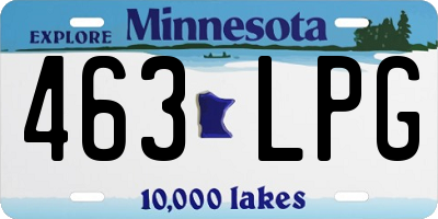 MN license plate 463LPG