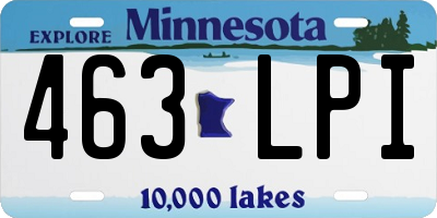 MN license plate 463LPI