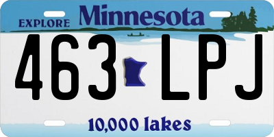 MN license plate 463LPJ