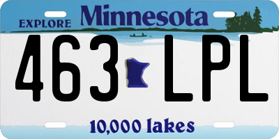 MN license plate 463LPL