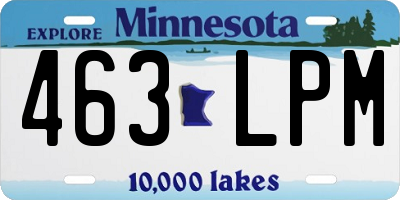 MN license plate 463LPM
