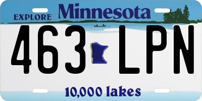 MN license plate 463LPN