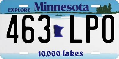 MN license plate 463LPO