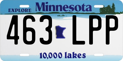 MN license plate 463LPP