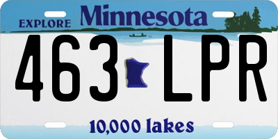 MN license plate 463LPR