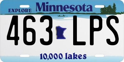 MN license plate 463LPS