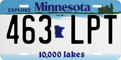 MN license plate 463LPT